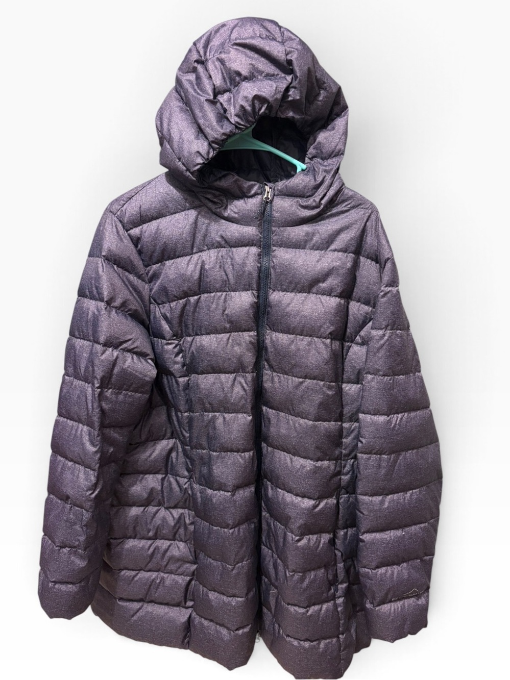 Eddie Bauer XXL Hooded Quilted down filler Puffer Coat dark blue